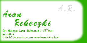 aron rekeczki business card